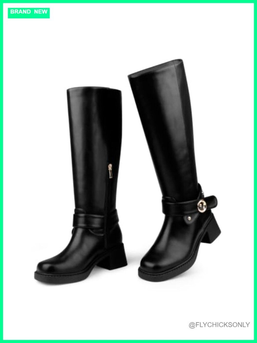 Women's Slouchy Fold Over Boots Square Toe Mid-Calf Booties Low Heel